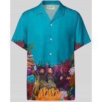 Scotch & Soda Freizeithemd aus Lyocell mit Motiv-Print in Tuerkis, Größe XXL von Scotch & Soda