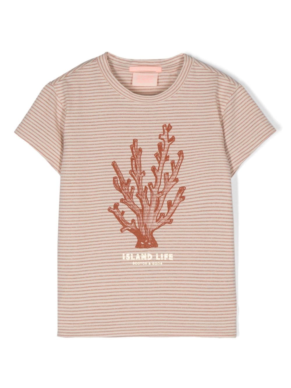 Scotch & Soda Gestreiftes T-Shirt mit Riff-Print - Orange von Scotch & Soda