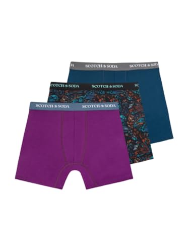Scotch & Soda Herren 3 Pack Cotton Stretch Boxer Brief Badehose, Blaugrün 442, L von Scotch & Soda