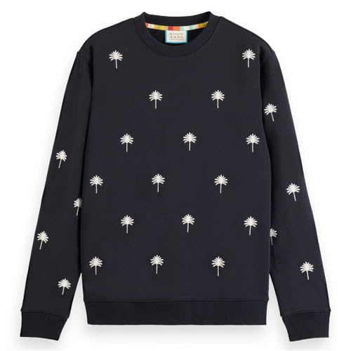 Scotch & Soda Herren All-Over Embroidery Sweatshirt, Black, L von Scotch & Soda