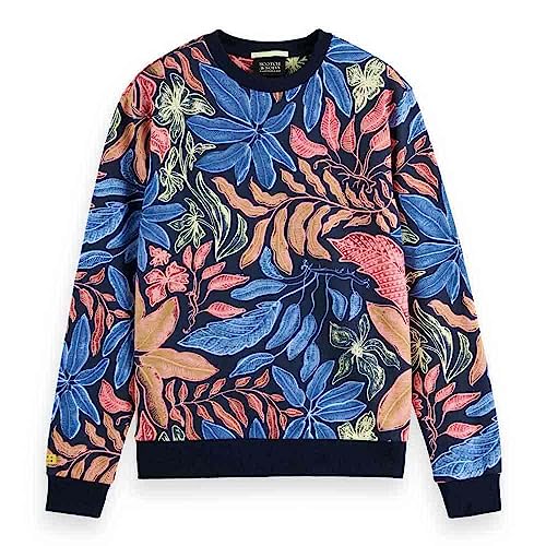 Scotch & Soda Herren Big AOP Sweatshirt, Nocturnal Floral Multi 6460, S von Scotch & Soda