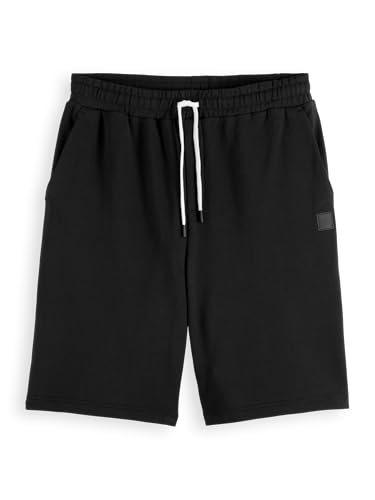 Scotch & Soda Herren Casual Shorts Badge Logo Regular Fit Sweatshorts, Schwarz,L von Scotch & Soda