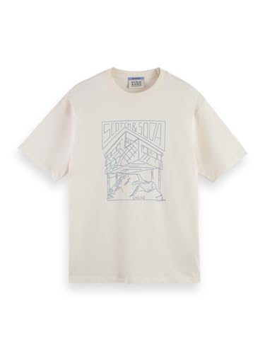 Scotch & Soda Herren Chest Logo T-Shirt, Eggnog 270, XL von Scotch & Soda