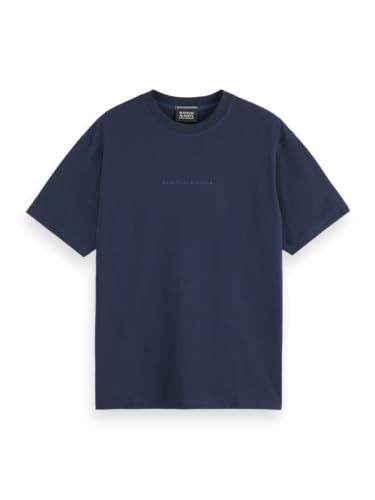 Scotch & Soda Herren Chest Logo T-Shirt, Sky Captain 401, L von Scotch & Soda