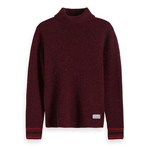 Scotch & Soda Herren Chic Wool-Blend Turtleneck Pull in Rib Knit Unterhemd, Violett (Barbera 3264), Medium (Herstellergröße: M) von Scotch & Soda