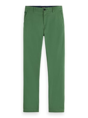 Scotch & Soda Herren Chino Pants Seasonal Core - Mott Washed Cotton Blend Chino, Sage Green,29W / 30L von Scotch & Soda