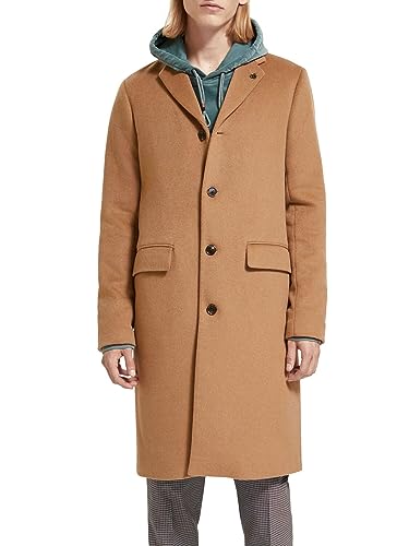 Scotch & Soda Herren Classic Wool Blend Overcoat Wollmantel, Camel, XXL von Scotch & Soda