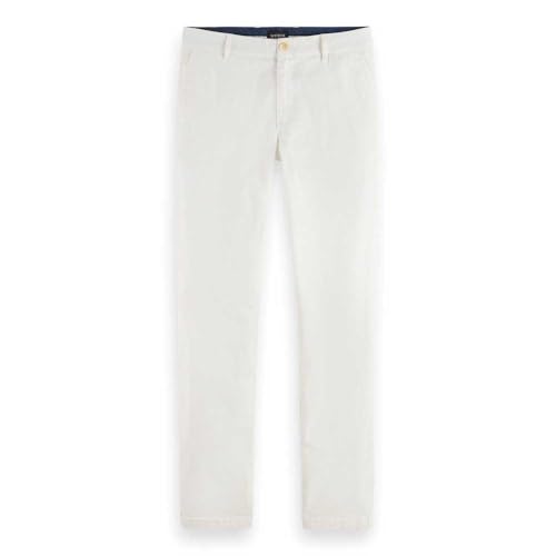 Scotch & Soda Herren Core - Mott Slim Fit Stretch Cotton Chino Pants, Off White 0001, 33W / 30L EU Scotch & Soda Herren Core - Mott Slim Fit Stretch Cotton Chino Pants, Off White 0001, 33W / 30L EU von Scotch & Soda