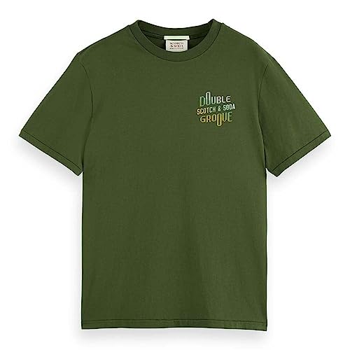 Scotch & Soda Herren Double Groove Aw T-Shirt, Field Green 4876, L von Scotch & Soda