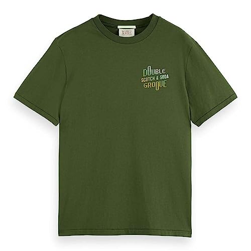 Scotch & Soda Herren Double Groove Aw T-Shirt, Field Green 4876, S von Scotch & Soda