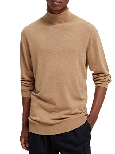 Scotch & Soda Herren Ecovero Viscose-Blend Turtleneck Pullover, Braun (Camel Melange 0760), L von Scotch & Soda