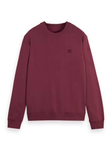 Scotch & Soda Herren Essential Badge Logo Crewneck Sweatshirt, Bordeaux, S von Scotch & Soda