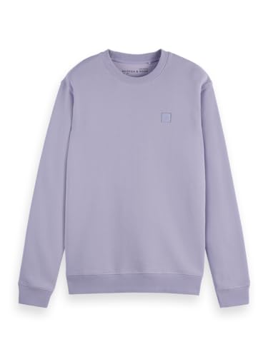 Scotch & Soda Herren Essential Badge Logo Crewneck Sweatshirt, Languid Lavender, S von Scotch & Soda
