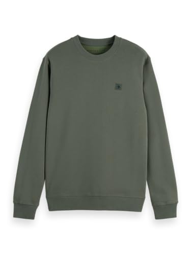 Scotch & Soda Herren Essential Badge Logo Crewneck Sweatshirt, Thyme, L von Scotch & Soda