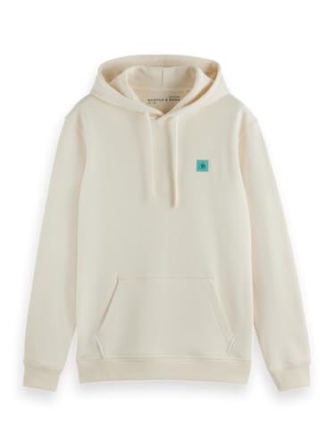 Scotch & Soda Herren Essential Badge Logo Hooded Sweatshirt Kapuzenpullover, Eggnog 100, L von Scotch & Soda