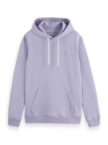 Scotch & Soda Herren Essential Badge Logo Hooded Sweatshirt Kapuzenpullover, Languid Lavender, L von Scotch & Soda