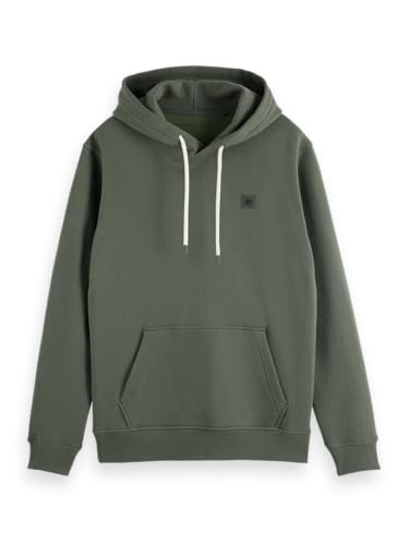 Scotch & Soda Herren Essential Badge Logo Hooded Sweatshirt Kapuzenpullover, Thymian, L von Scotch & Soda