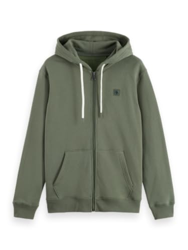Scotch & Soda Herren Essential Badge Logo Zip Through Hooded Sweatshirt Kapuzenpullover, Thymian 300, XXL von Scotch & Soda