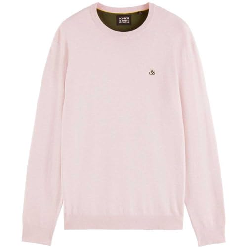 Scotch & Soda Herren Essentials Ecovero Viscose-Nylon Crewneck Pullover, Pink Cloud 4320, Rosa von Scotch & Soda