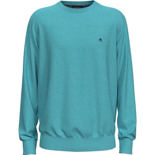 Scotch & Soda Herren Essentials Ecovero Viscose-Nylon Crewneck Pullover, Topaz 1651, Grün von Scotch & Soda