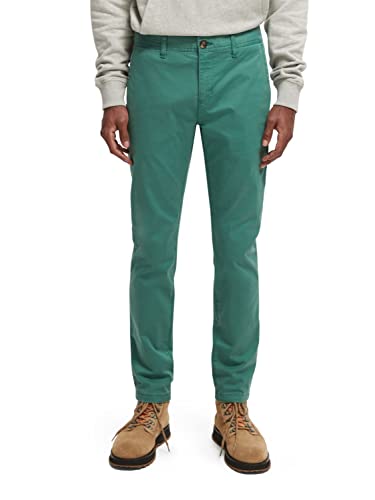 Scotch & Soda Herren Essentials Mott-Classic Fit Chino Organic Cotton-Stretch Hose, Preppy Green 4859, 34/34 von Scotch & Soda