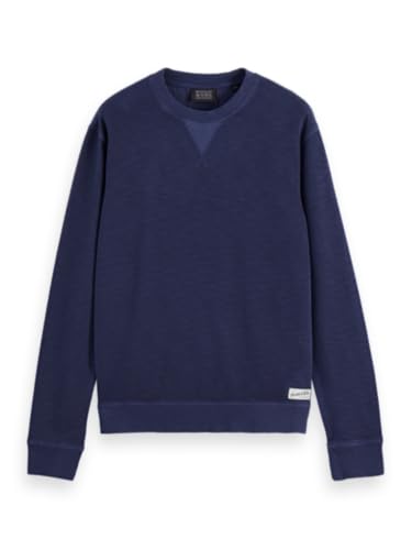 Scotch & Soda Herren Garment Dye Structured Crewneck Sweatshirt, Peacoat 410, M von Scotch & Soda