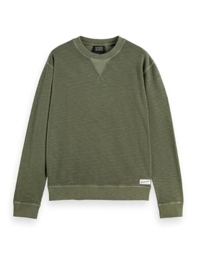 Scotch & Soda Herren Garment Dye Structured Crewneck Sweatshirt, Thymian 300, L von Scotch & Soda