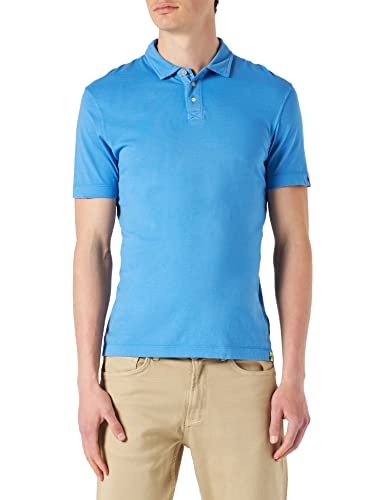 Scotch & Soda Herren Garment-Dyed Jersey Polo In Organic Cotton Polohemd, Blue 0765, S von Scotch & Soda