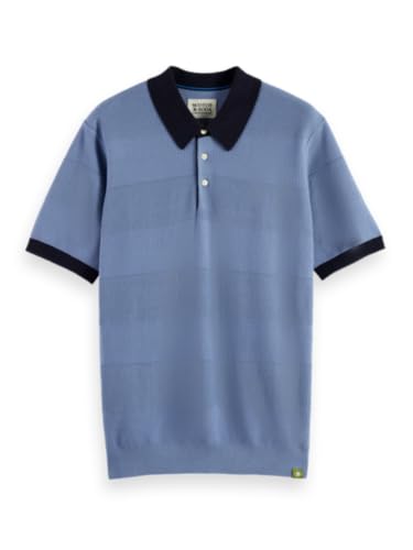 Scotch & Soda Herren Knitted Polo Shirt Polohemd, Faded Denim 410, L von Scotch & Soda