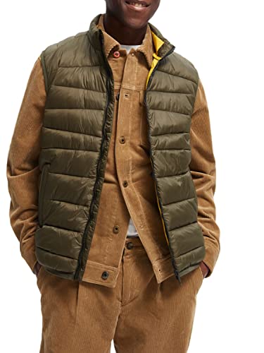 Scotch & Soda Herren Lightweight Quilted Bodywarmer Weste, Military 0360, XL von Scotch & Soda