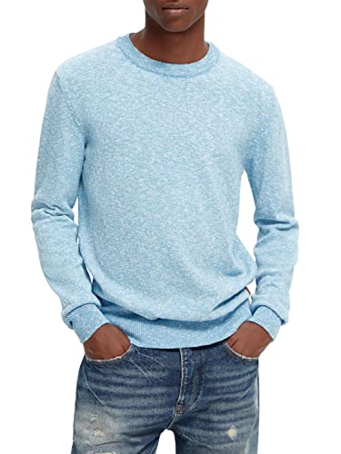 Scotch & Soda Herren Melange Crew Neck Jumper Pullover Sweater, Sky Blue Melange 0893, S EU von Scotch & Soda