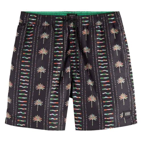 Scotch & Soda Herren Mid Length Swimshort Swim Short, Multi Palmtrees, L von Scotch & Soda