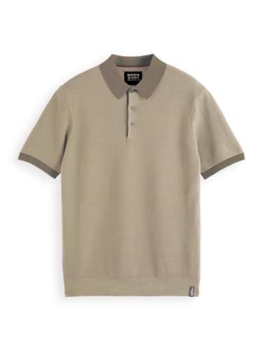 Scotch & Soda Herren Polo Shirt Structured Knitted Solid Polo, Sand,M von Scotch & Soda
