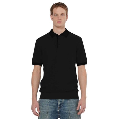 Scotch & Soda Herren Polo Shirt Structured Knitted Solid Polo, Schwarz,L von Scotch & Soda