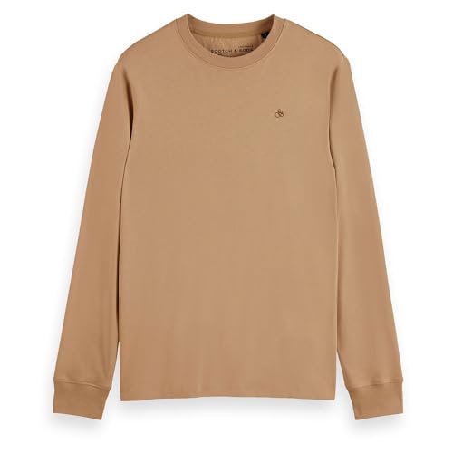 Scotch & Soda Herren Regular Fit Essential Logo Ls T-Shirt, Desert Sand 3549, M EU von Scotch & Soda
