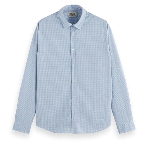 Scotch & Soda Herren Poplin Shirt, Blue Check, L von Scotch & Soda
