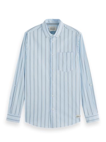 Scotch & Soda Herren Shirt Regular Fit Dobby Stripe Shirt, Spring Blue Pinstripe,M von Scotch & Soda