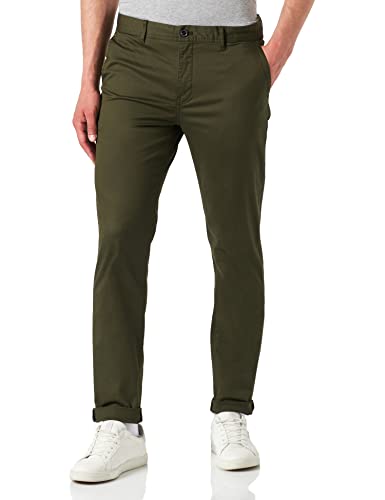 Scotch & Soda Herren Stuart - Regular Slim Fit Organic Cotton Casual Pants, Military 0360, 28W / 32L EU von Scotch & Soda