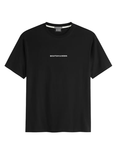 Scotch & Soda Herren T-Shirt Core - Logo Front Chest T-Shirt, Schwarz,XL von Scotch & Soda