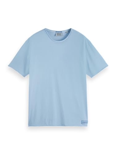 Scotch & Soda Herren T-Shirt Raw Edge Relaxed Fit T-Shirt, Spring Blue,XXL von Scotch & Soda