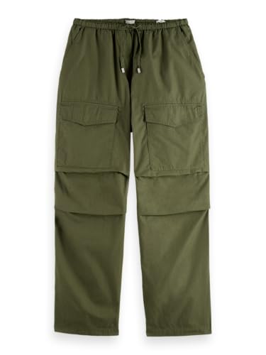 Scotch & Soda Damen Ivy Mid-Rise Wide-Leg Cargo Casual Pants, Classic Green, S EU von Scotch & Soda