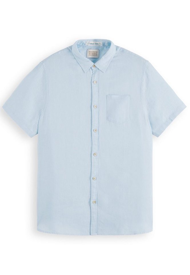 Scotch & Soda Kurzarmhemd Hemd Kurzärmliges Leinenshirt mit Knopfleiste und (1-tlg) von Scotch & Soda