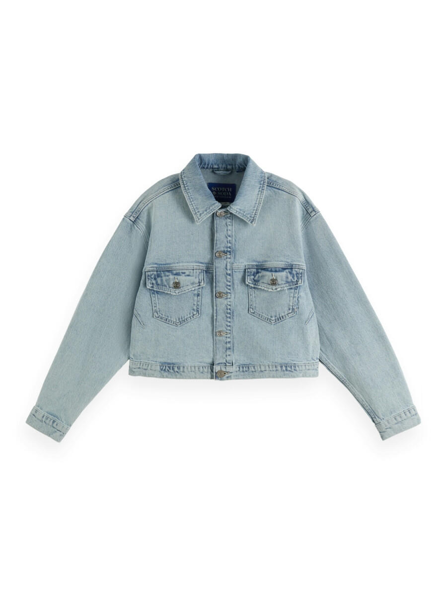 Scotch & Soda - Kurze Trucker-Jacke aus Jeans blau - Gr. - L von Scotch & Soda