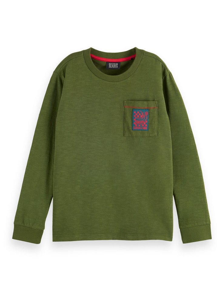 Scotch & Soda Langarmshirt SCOTCH & SODA Langarm-Shirt Military Grün Rückenprint von Scotch & Soda