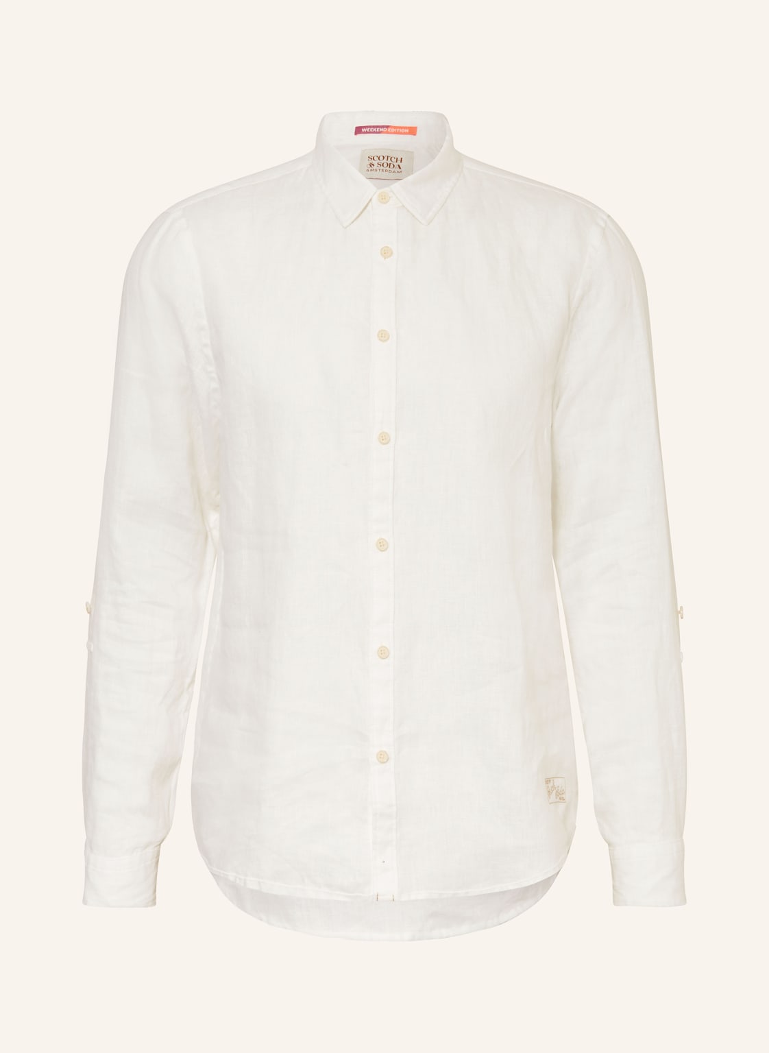 Scotch & Soda Leinenhemd Comfort Fit weiss von Scotch & Soda