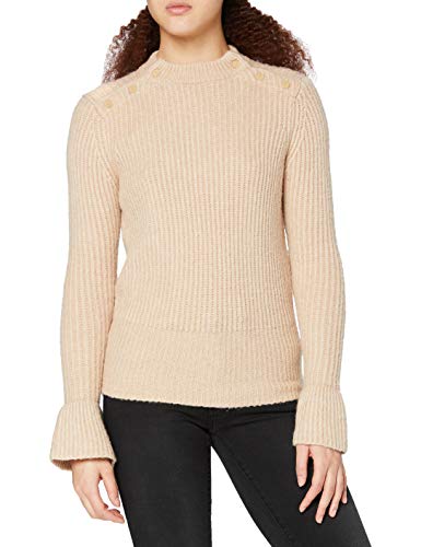 Scotch & Soda Maison Damen Cosy Knit with Tonal Press Buttons at Shoulders Pullover, Rosa (Pearl Pink 2455), Small von Scotch & Soda
