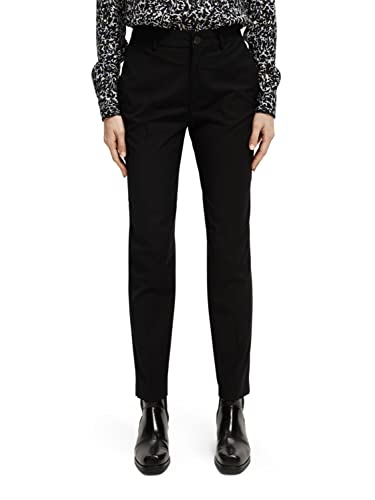 Scotch & Soda Maison Damen Lowry-Mid Rise Slim Trousers Hose, Black 0008, 25 von Scotch & Soda