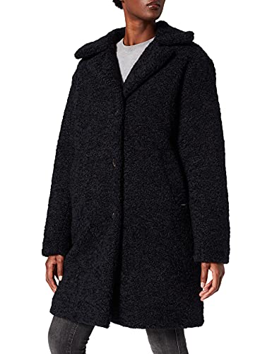 Scotch & Soda Maison Damen Single-Breasted midi-Length Teddy Coat with Repreve Padding Wollmischungs-Mantel, Night 0002, L von Scotch & Soda