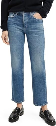 Scotch & Soda Maison Damen The Sky Straight Fit Jeans, Windcatcher 4903, 25/32 von Scotch & Soda