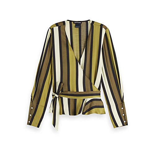 Scotch & Soda Maison Damen Wrap Shirt in Various Prints Pullunder, Mehrfarbig (Combo B 0218), Medium (Herstellergröße: M) von Scotch & Soda